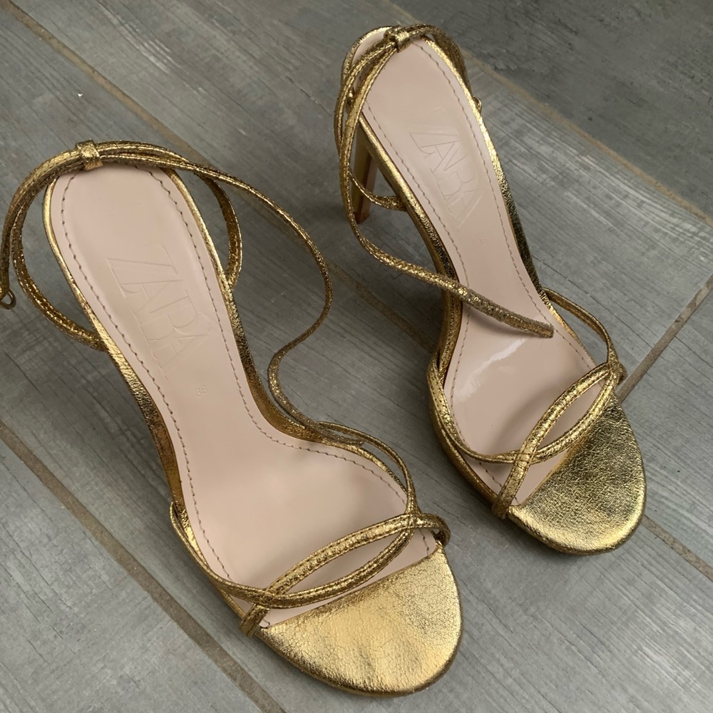 ZARA gold heels